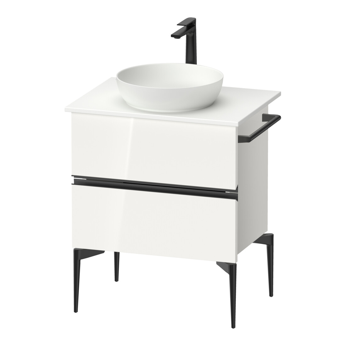 Duravit Sous-meuble console Sivida 64,5x54,8x47,5 cm, blanc, 2 tiroirs, taille S