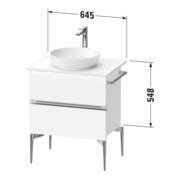 Duravit Sous-meuble console Sivida 64,5x54,8x47,5 cm, blanc, 2 tiroirs, taille S-3