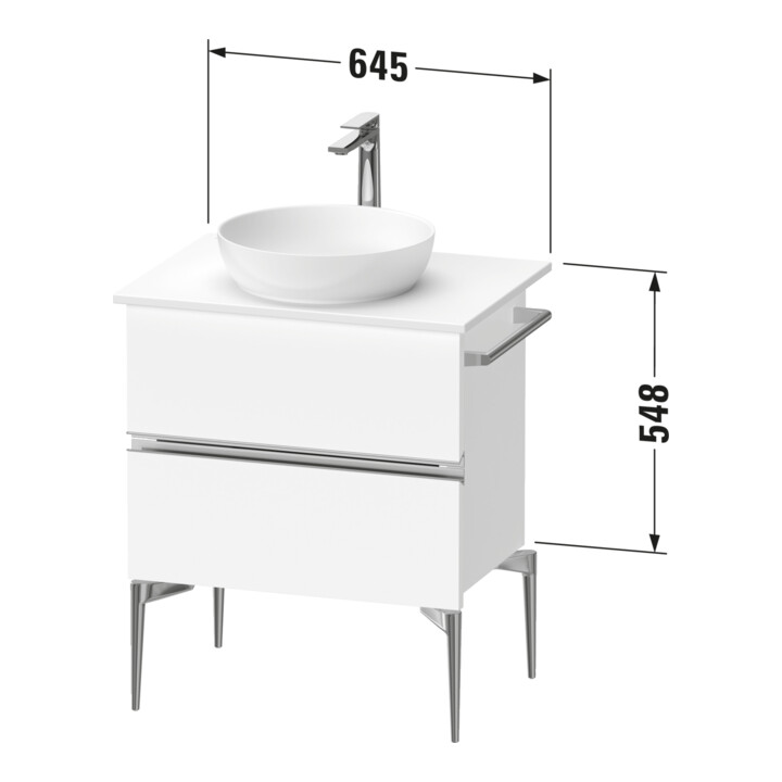 Duravit Sous-meuble console Sivida 64,5x54,8x47,5 cm, blanc, 2 tiroirs, taille S