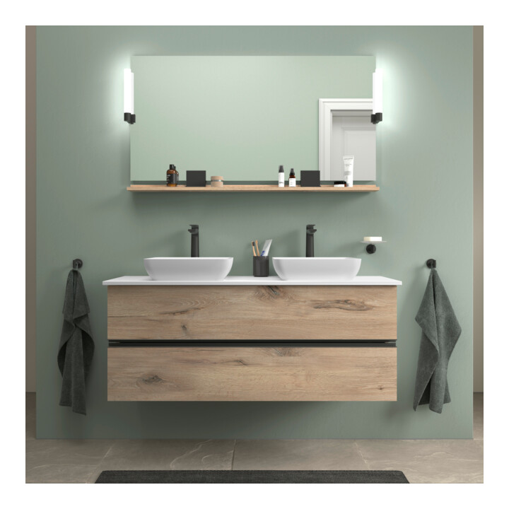 Duravit Sous-meuble console Sivida E Ma., 131,5x54,8x47,5 cm, 2 tiroirs, noir mat