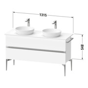 Duravit Sous-meuble console Sivida E Ma., 131,5x54,8x47,5 cm, 2 tiroirs, noir mat-5