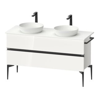Duravit Sous-meuble console Sivida w g, 131,5x54,8x47,5 cm, 2 tiroirs, noir mat