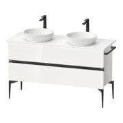 Duravit Sous-meuble console Sivida w g, 131,5x54,8x47,5 cm, 2 tiroirs, noir mat