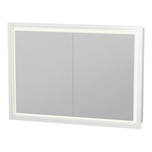 Duravit Spanplattenschraube mit Türanschlag L-Cube LED, 100x70x15,5cm, weiß matt