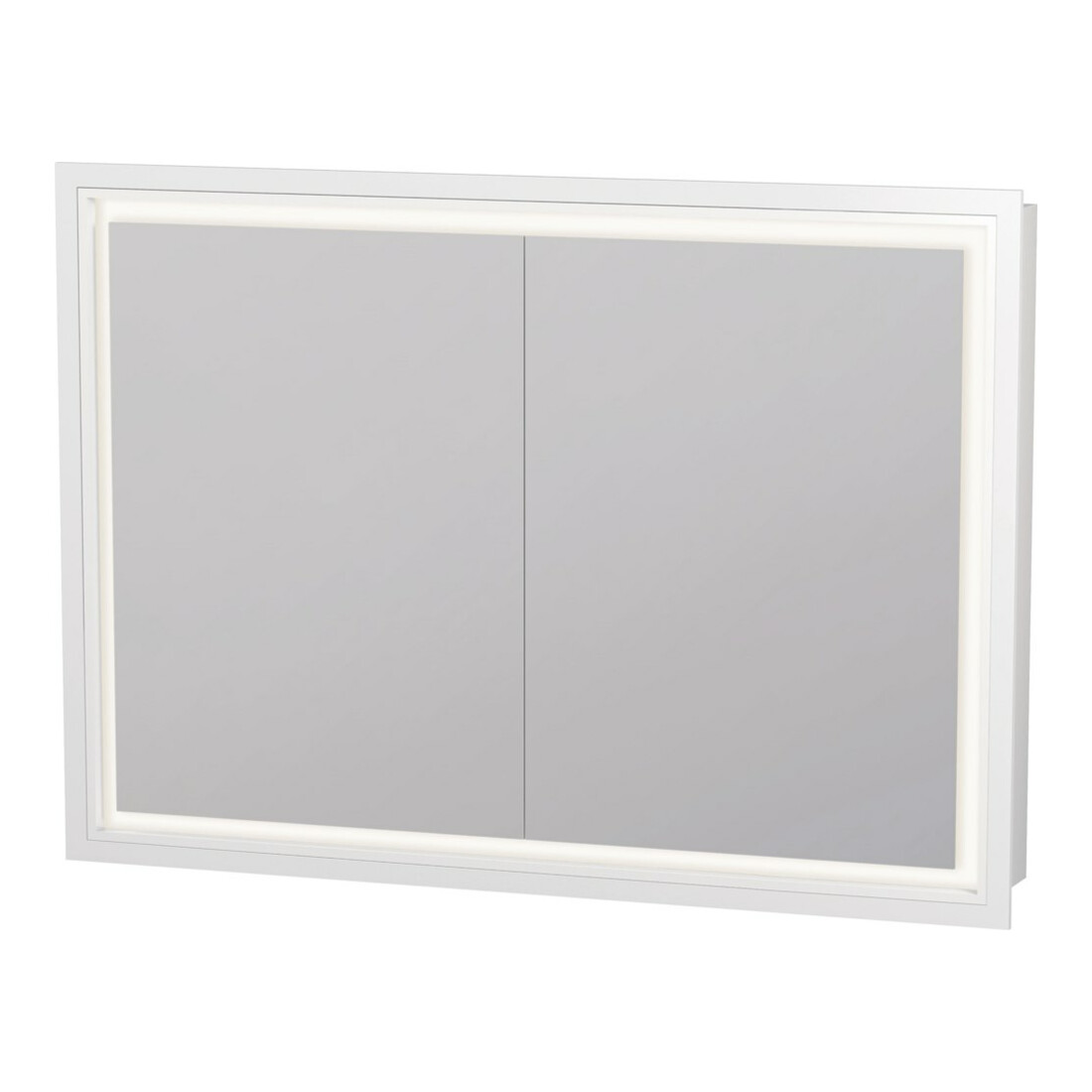 Duravit Spanplattenschraube mit Türanschlag L-Cube LED, 100x70x15,5cm, weiß matt