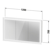 Duravit Spanplattenschraube mit Türanschlag L-Cube LED, 120x70x15,5cm, weiß matt-3