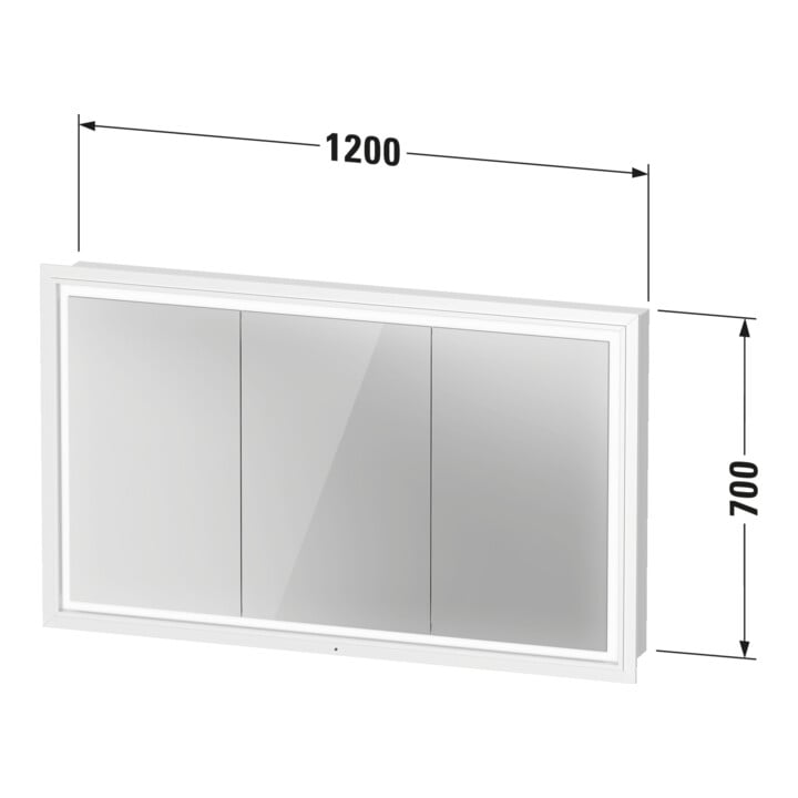 Duravit Spanplattenschraube mit Türanschlag L-Cube LED, 120x70x15,5cm, weiß matt