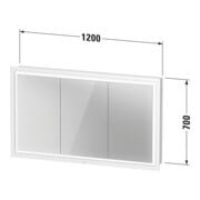 Duravit Spanplattenschraube mit Türanschlag L-Cube LED, 120x70x15,5cm, weiß matt-3