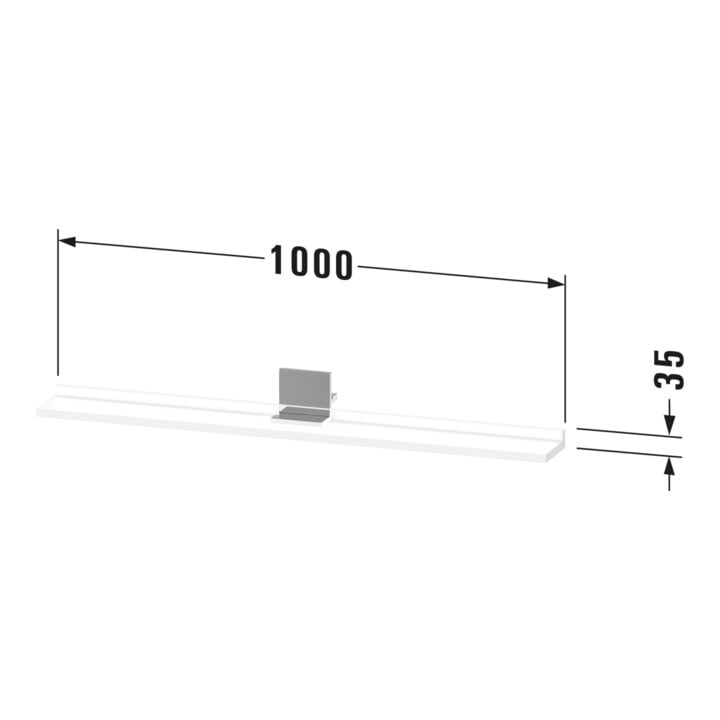 Duravit Spiegel-Ablage Sivida 105x65x3,6cm, Ei Marm, montiert, chrom