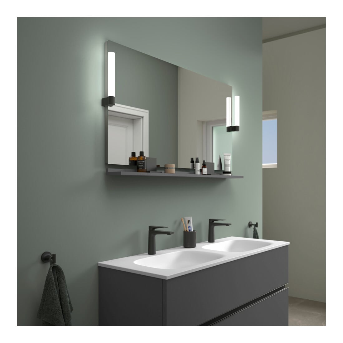 Duravit Spiegel-Ablage Sivida 125x65x3,6mm, graph ma, mont., sw