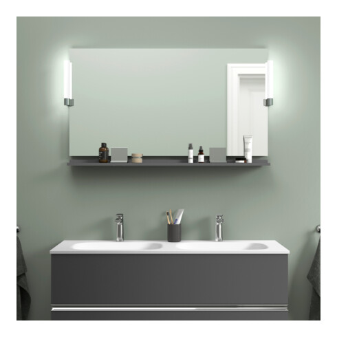 Duravit Spiegel-Ablage Sivida 125x65x3,6mm, graph ma, montiert, chrom