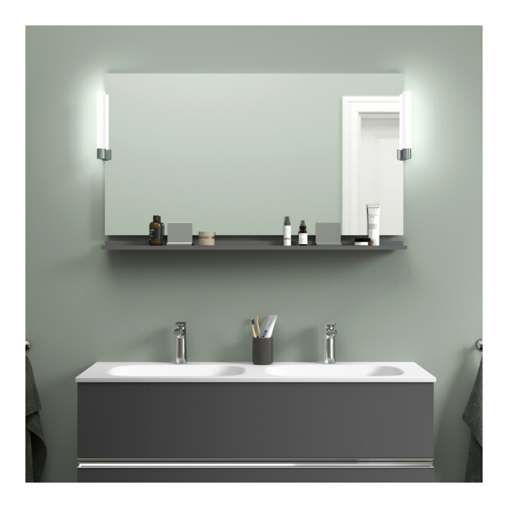 Duravit Spiegel-Ablage Sivida 125x65x3,6mm, graph ma, montiert, chrom
