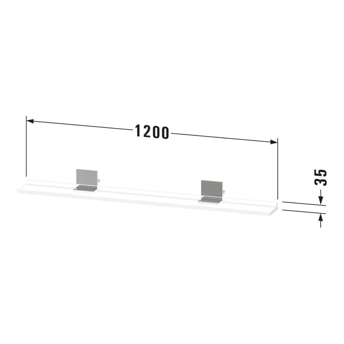 Duravit Spiegel-Ablage Sivida 125x65x3,6mm, grün ma, mont., sw