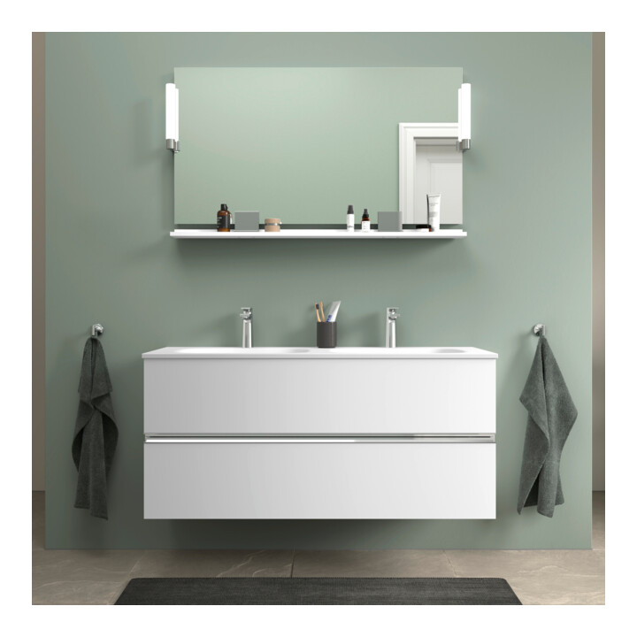 Duravit Spiegel-Ablage Sivida 125x65x3,6mm, Weiß Matt, montiert, chrom