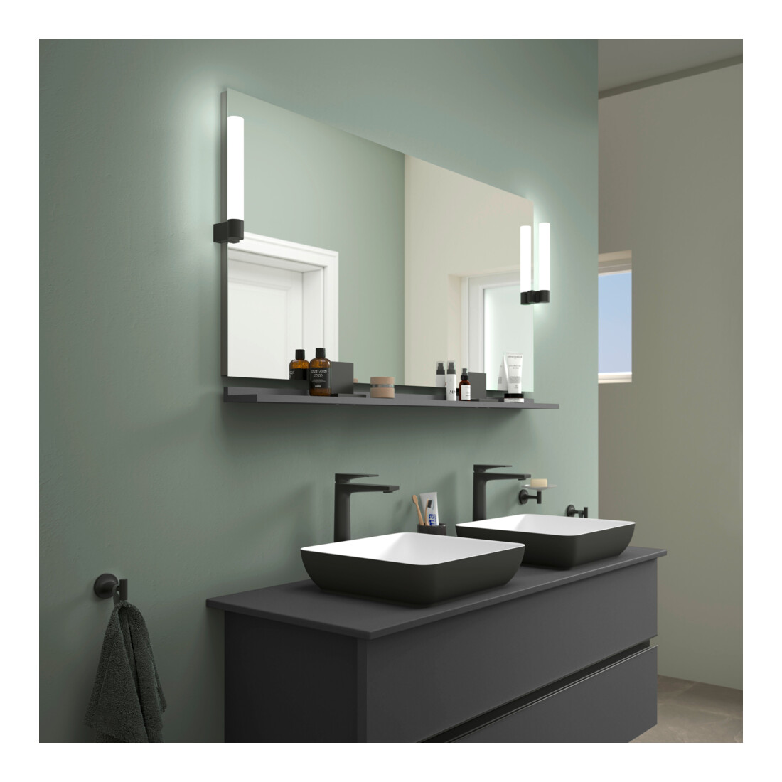 Duravit Spiegel-Ablage Sivida 133x65x3,6mm, graph ma, mont., sw