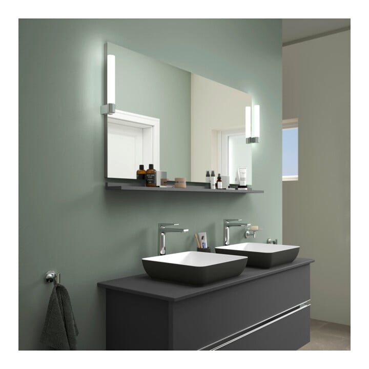 Duravit Spiegel-Ablage Sivida 133x65x3,6mm, graph ma, montiert, chrom