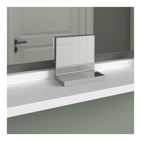 Duravit Spiegel-Ablage Sivida 133x65x3,6mm, Weiß Matt, montiert, chrom