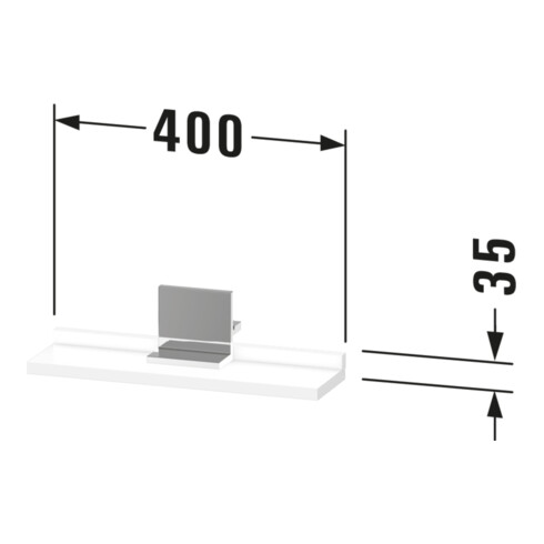 Duravit Spiegel-Ablage Sivida 45x65x3,6cm, graph ma, mont., sw