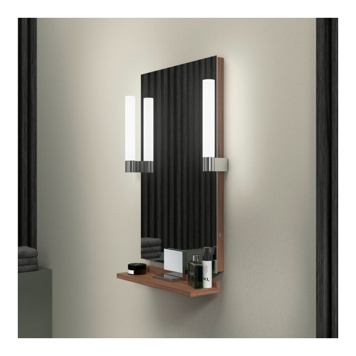 Duravit Spiegel-Ablage Sivida 45x65x3,6cm, Nussb Nat, montiert, chrom