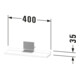 Duravit Spiegel-Ablage Sivida 45x65x3,6cm, Nussb Nat, montiert, chrom