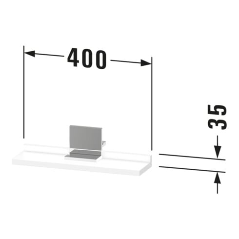 Duravit Spiegel-Ablage Sivida 45x65x3,6cm, we. ma, mont., sw
