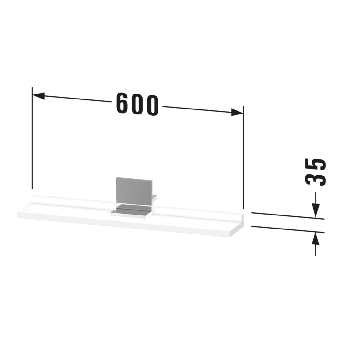 Duravit Spiegel-Ablage Sivida 65x65x3,6cm, graph ma, mont., sw