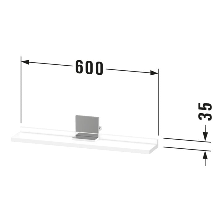 Duravit Spiegel-Ablage Sivida 65x65x3,6cm, graph Matt, montiert, chrom