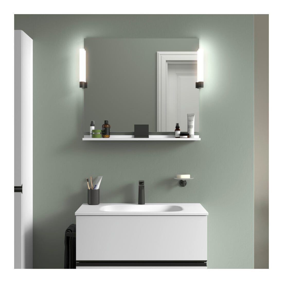 Duravit Spiegel-Ablage Sivida 85x65x3,6cm, we. ma, mont., sw