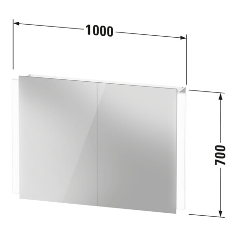Duravit Spiegelschrank 220-240V Ketho.2 15,7x100x70cm, EEK C, 2 Türen LKZ2
