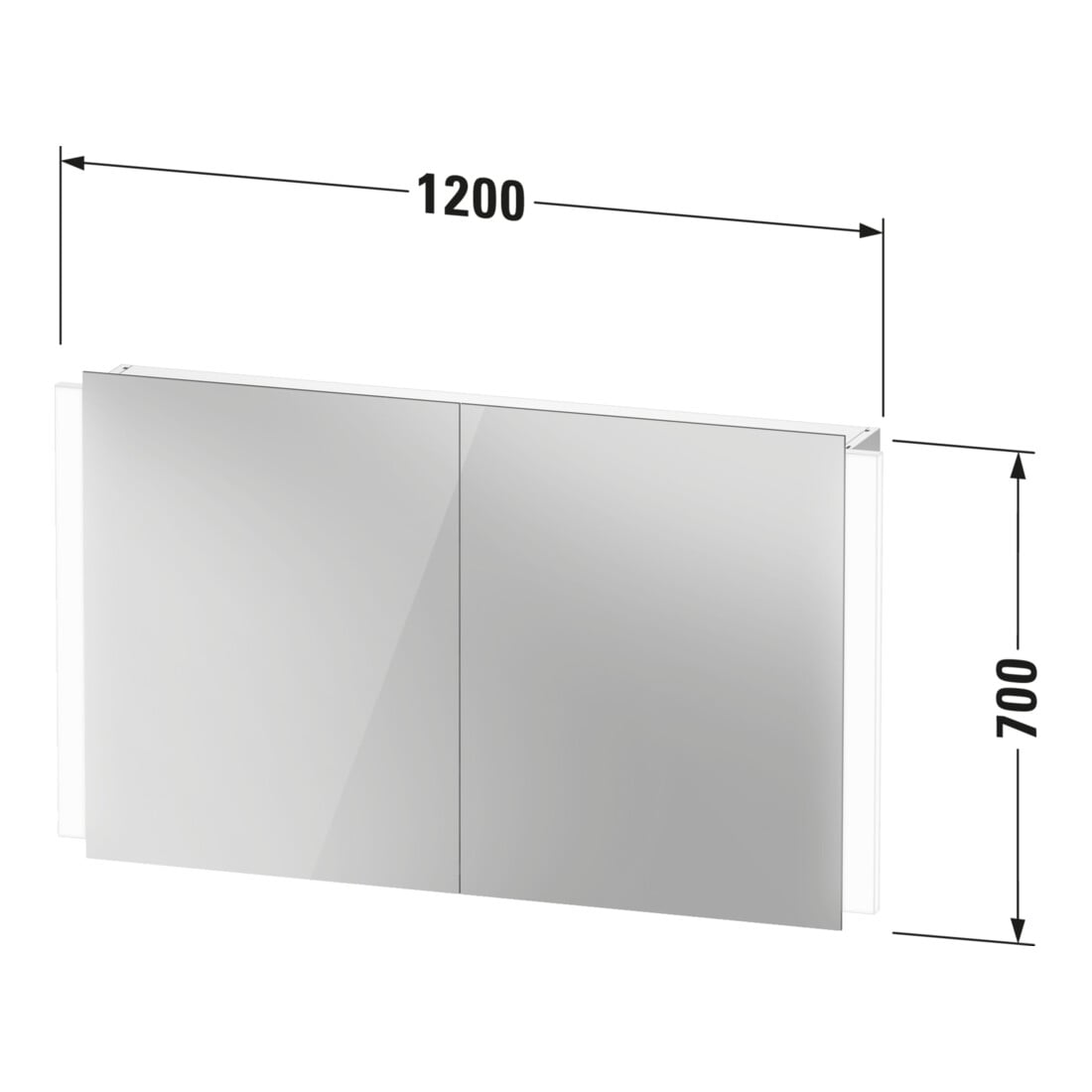 Duravit Spiegelschrank 220-240V Ketho.2 15,7x120x70cm, EEK C, 2 Türen LKZ2