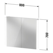 Duravit Spiegelschrank 220-240V Ketho.2 15,7x80x70cm, WBL EEK C, 2 Türen LKZ1-3
