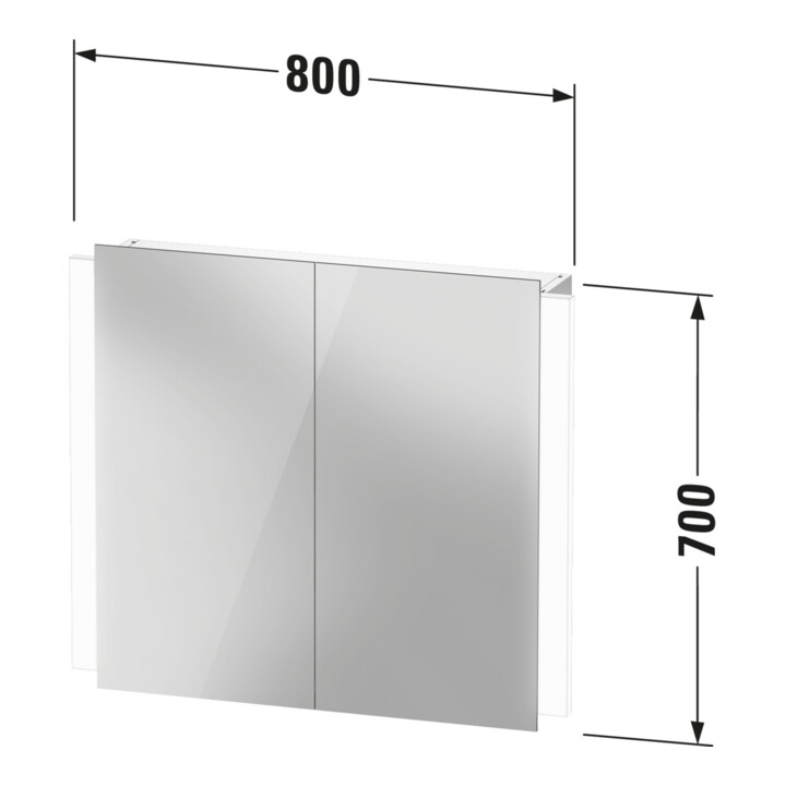 Duravit Spiegelschrank 220-240V Ketho.2 15,7x80x70cm, WBL EEK C, 2 Türen LKZ1