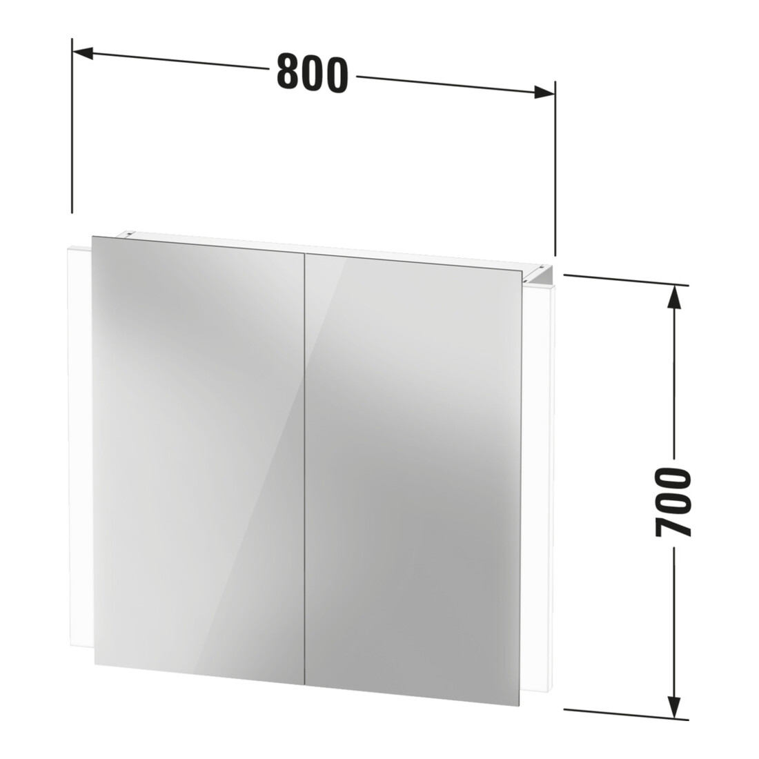 Duravit Spiegelschrank 220-240V Ketho.2 15,7x80x70cm, WBL EEK C, 2 Türen LKZ1