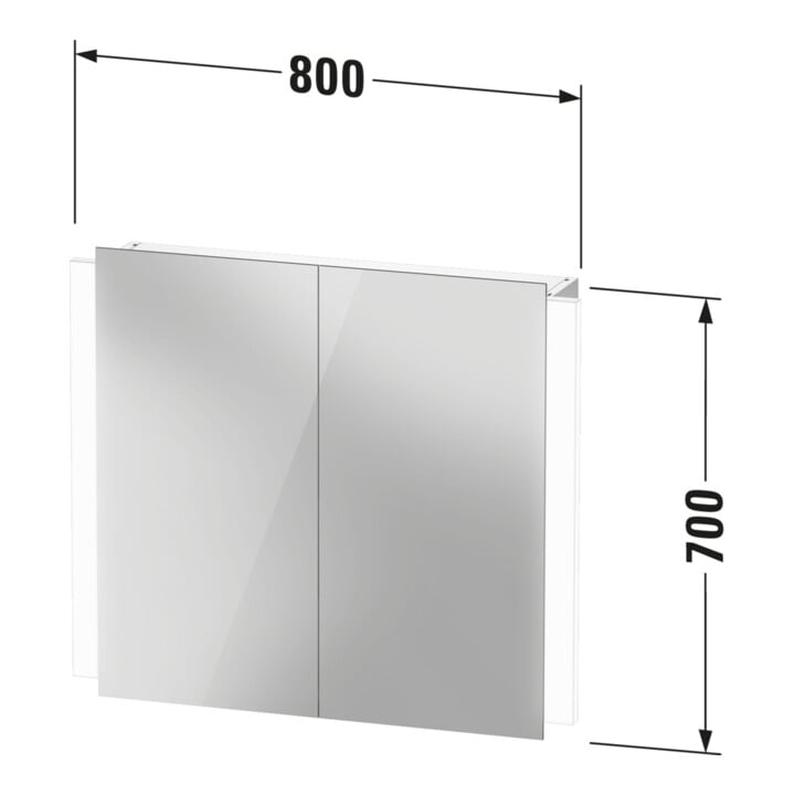 Duravit Spiegelschrank 220-240V Ketho.2 15,7x80x70cm, WBL EEK C, 2 Türen LKZ1