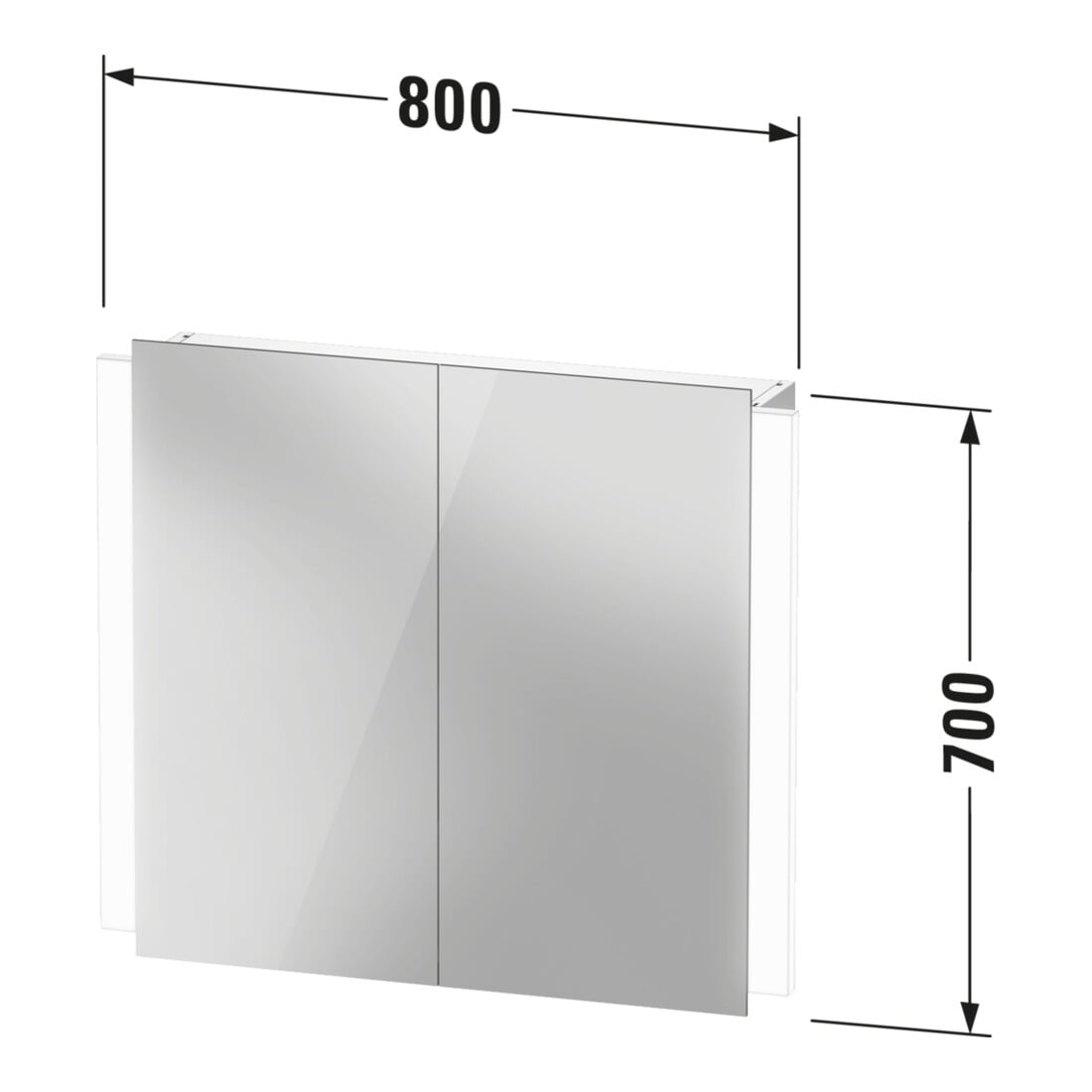 Duravit Spiegelschrank 220-240V Ketho.2 15,7x80x70cm, WBL EEK C, 2 Türen LKZ2