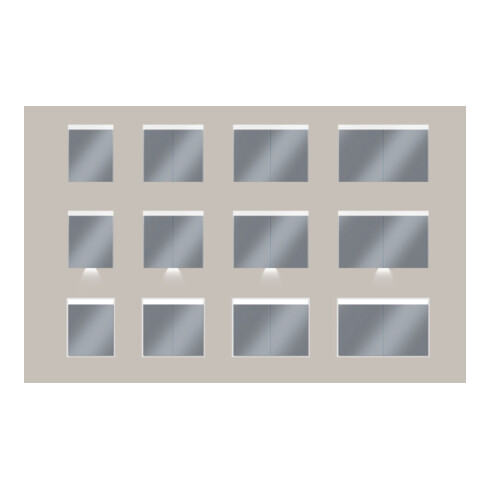 Duravit Spiegelschrank Better Version 121x76x14,8cm, 19 Watt, 2 Türen, LED
