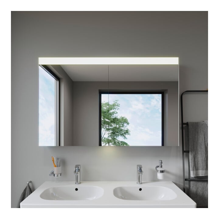Duravit Spiegelschrank Better Version 121x76x14,8cm, 19 Watt, 2 Türen, LED