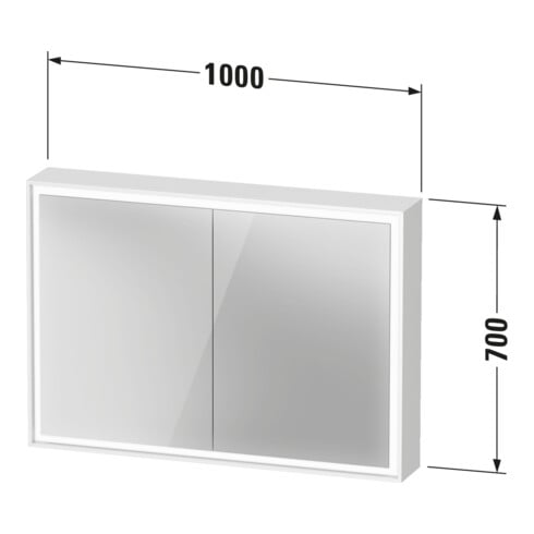 Duravit Spiegelschrank L-Cube 100x70x15,5cm, gra ma, Türanschl. re/li