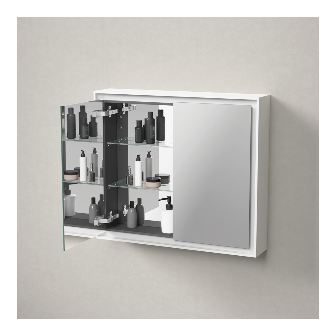 Duravit Spiegelschrank L-Cube 80x70x15,5cm, graph matt, rechts//links