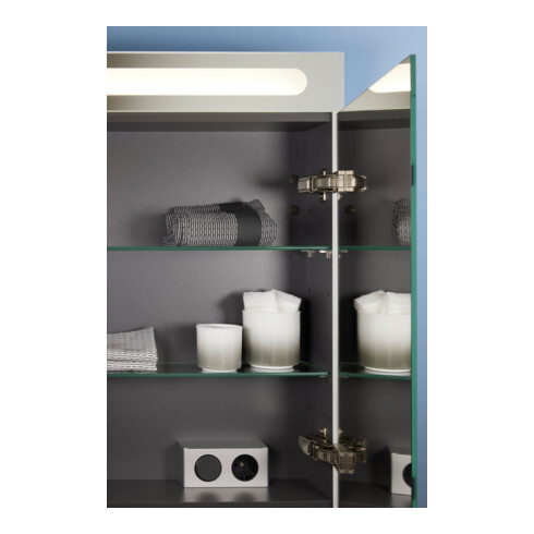 Duravit Spiegelschrank No. 1 60x14,8x70cm, 5 W, Lichtf ob, we, T. re