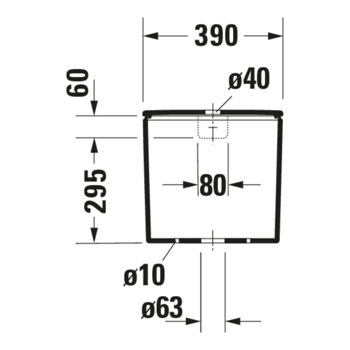 Duravit Spülkasten DuraStyle 39x17cm, 6/3 l, Anschl. unt links, weiß