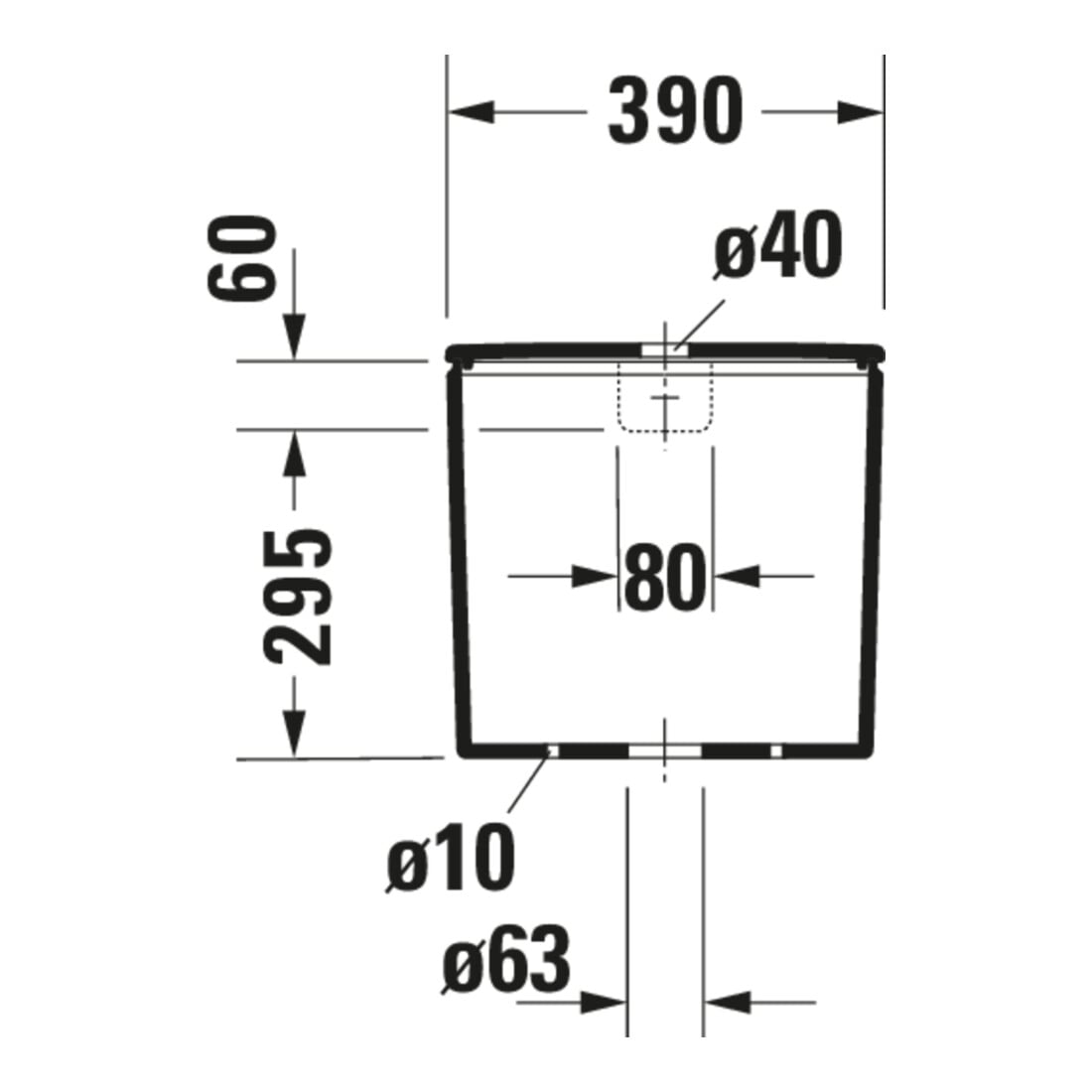 Duravit Spülkasten DuraStyle 39x17cm, 6/3 l, Anschl. unt links, weiß