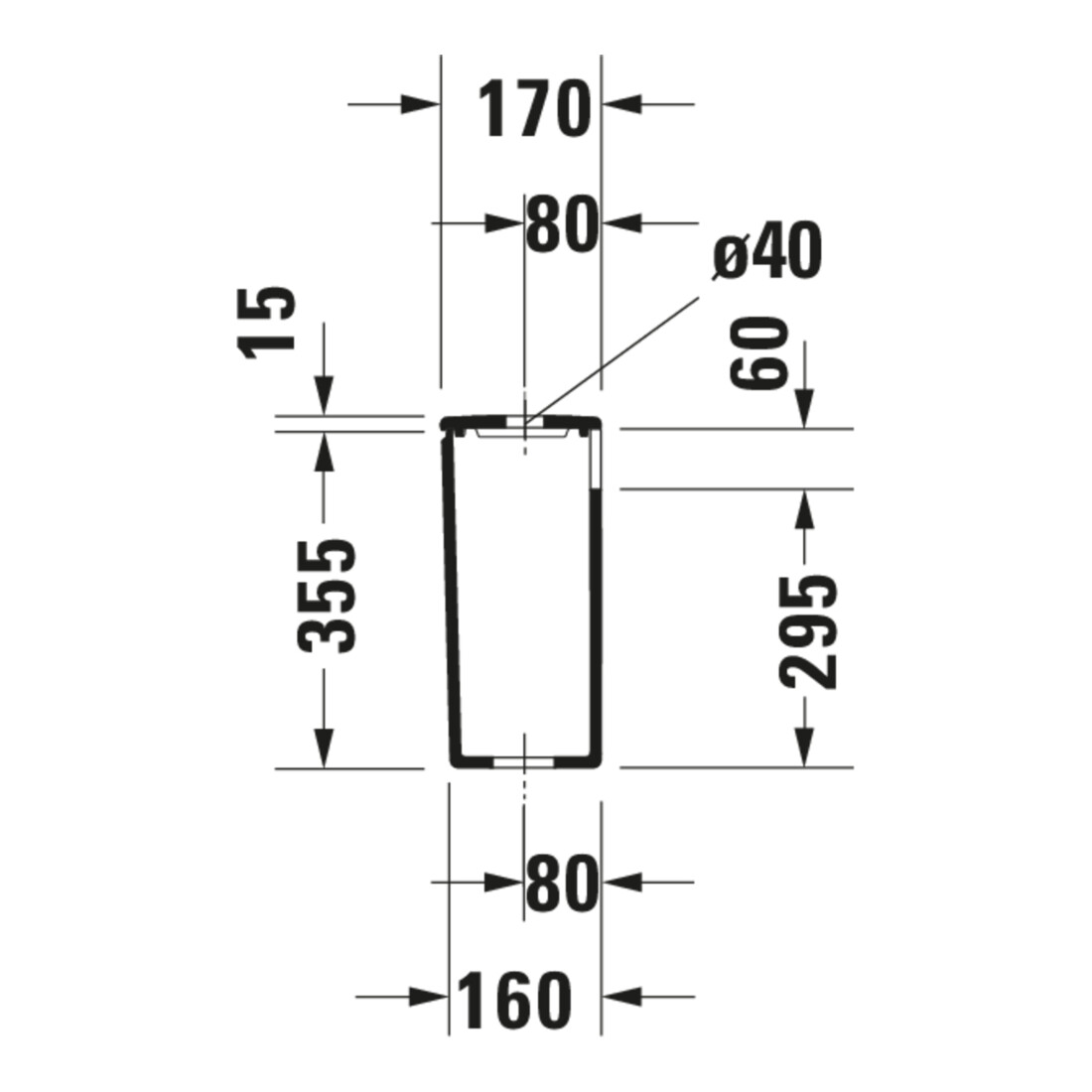 Duravit Spülkasten DuraStyle 39x17cm, 6/3 l, Anschl. unt links, weiß