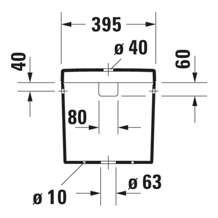 Duravit Spülkasten Happy D.2 39,5x16cm, 6/3 l, Anschl re o. li, weiß