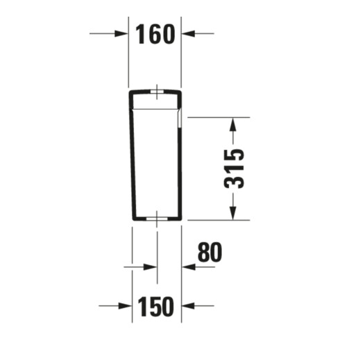 Duravit Spülkasten Happy D.2 39,5x16cm, 6/3 l, Anschl unt links, weiß