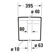 Duravit Spülkasten Happy D.2 39,5x16cm, 6/3 l, Anschl unt links, weiß-5