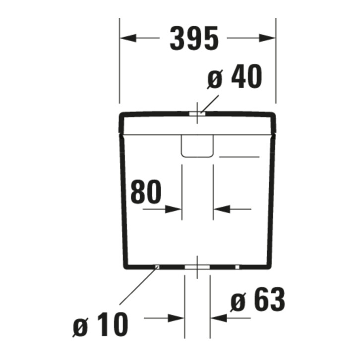 Duravit Spülkasten Happy D.2 39,5x16cm, 6/3 l, Anschl unt links, weiß
