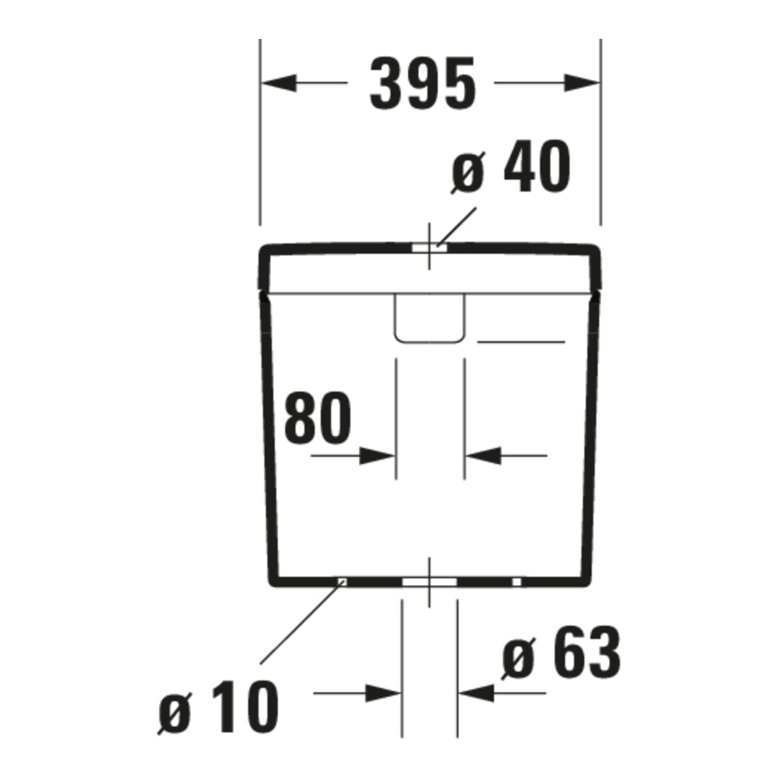 Duravit Spülkasten Happy D.2 39,5x16cm, 6/3 l, Anschl unt links, weiß