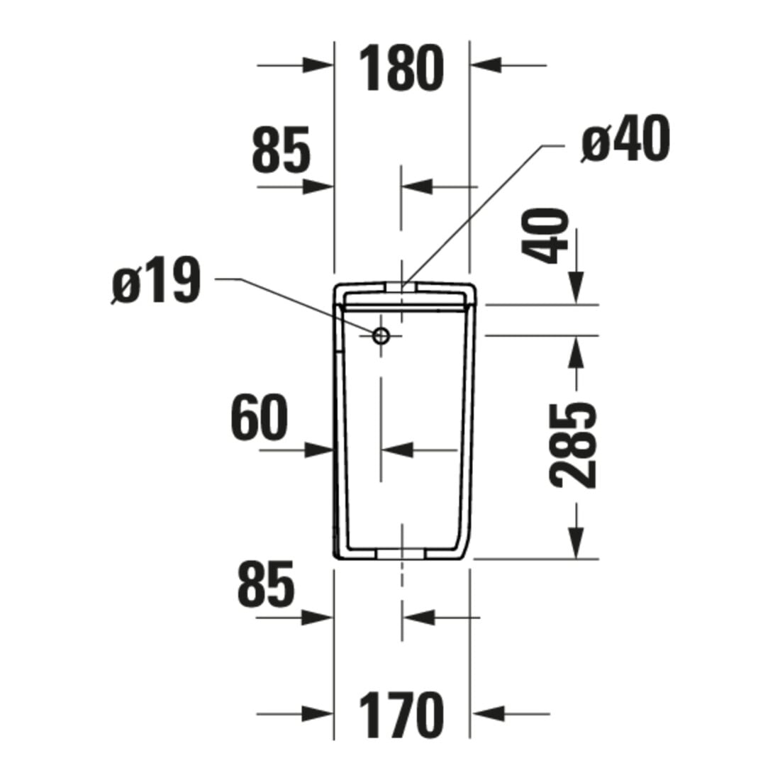 Duravit Spülkasten Qatego 40x18cm, 4,5/3 l, Anschl. re/li, we hgl