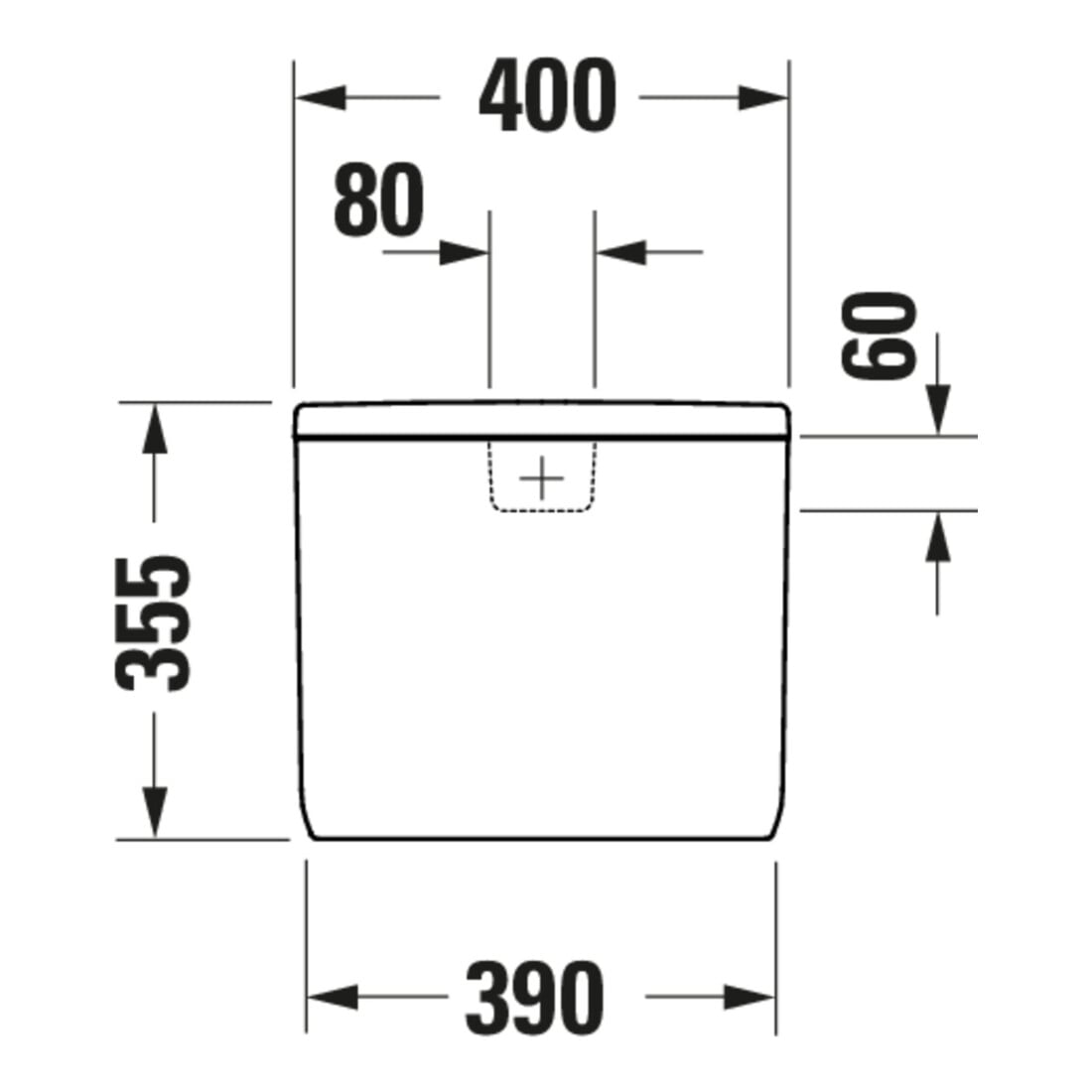 Duravit Spülkasten Qatego 40x18cm, 4,5/3 l, Anschl. unt li, we hgl